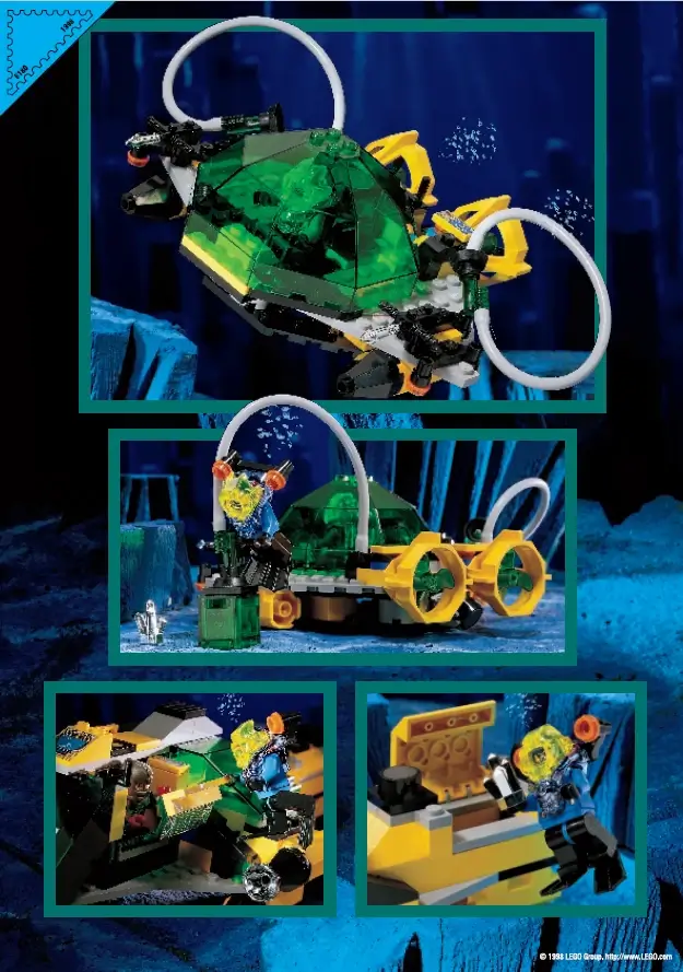 Tył instrukcji składania łódzi zwiadowczej z serii LEGO® Aquazone