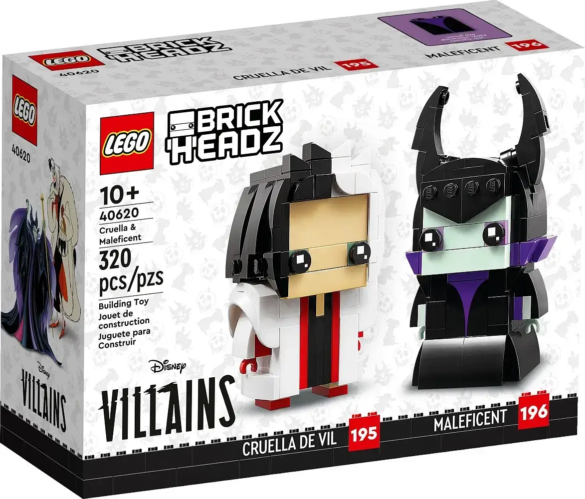 Pudełko zestawu 40620 z serii LEGO® BrickHeadz –  Cruella i Diabolina