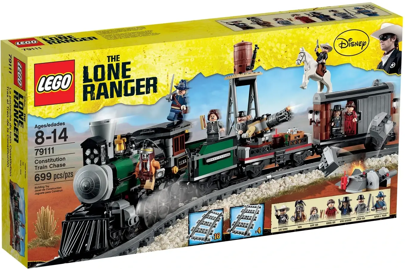Pudełko zestawu 79111 z serii LEGO® Jeździec Znikąd™ – pościg za pociągiem