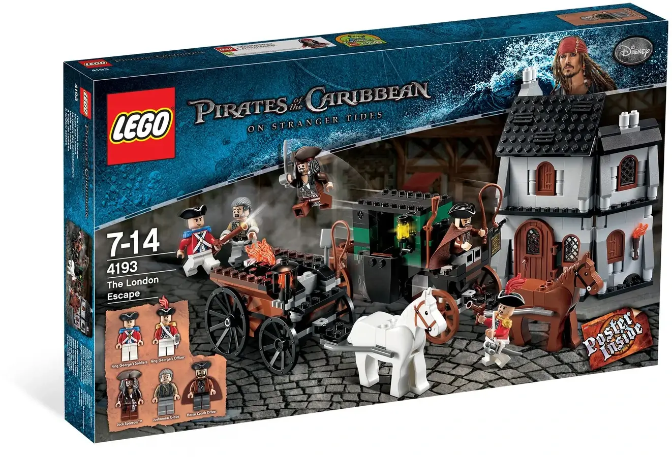 Pudełko zestawu 4193 z serii LEGO® Piraci z Karaibów™ – ucieczka Jacka Sparrowa™ z Londynu