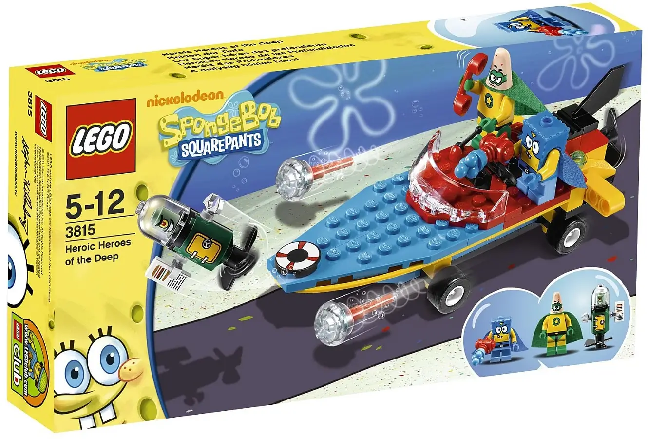 Zdjęcie pudełka zestawu 3815 z serii LEGO® SpongeBob Kanciastoporty™ – Bohaterowie z głębin