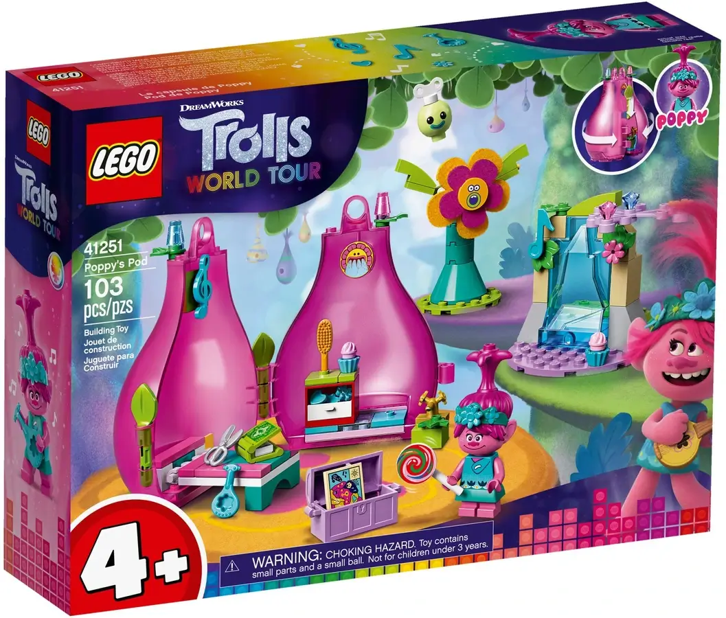 Pudełko zestawu 41251 z serii LEGO® Trolls World Tour™ – Owocowy domek Poppy