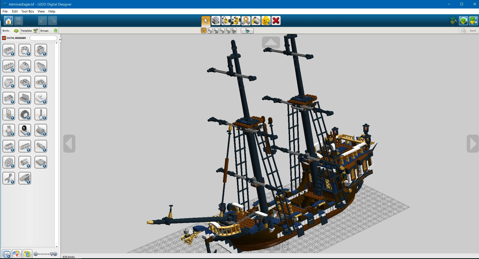 Konstrukcja statku w pogramie LEGO® Digital designer