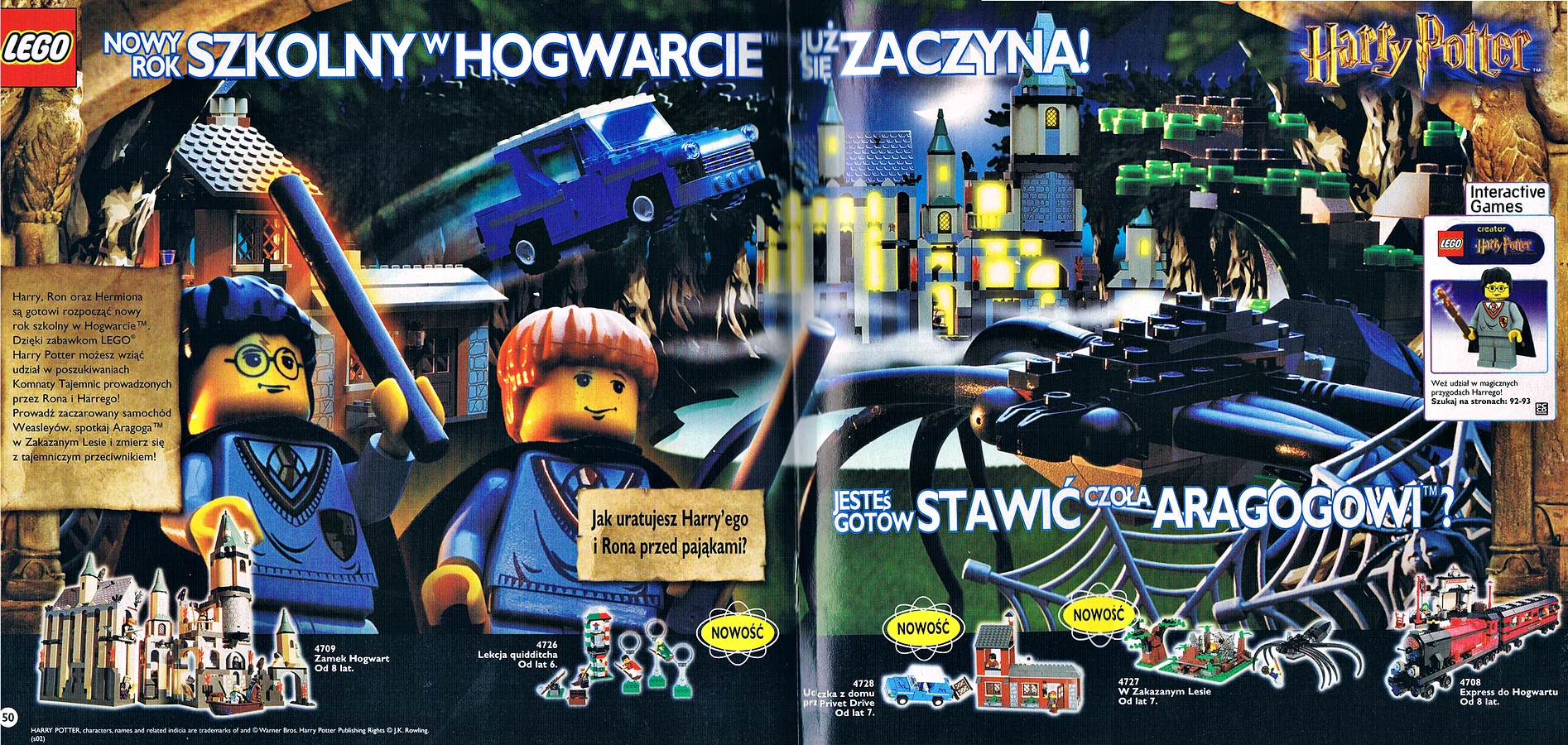 Katalog LEGO® z 2002 roku z zestawami z serii Harry Potter™