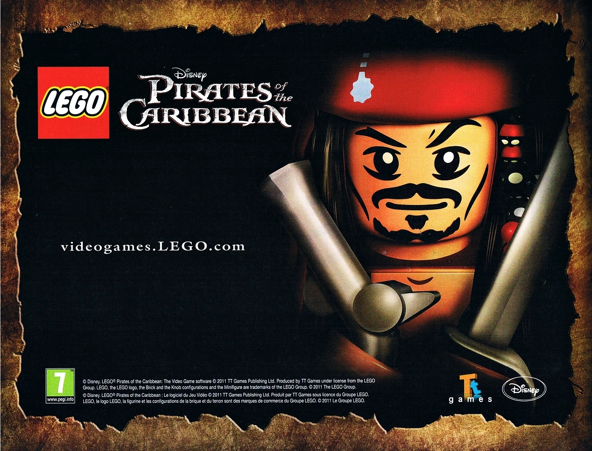 Grafika z instrukcji reklamująca grę LEGO® piraci z karaibów