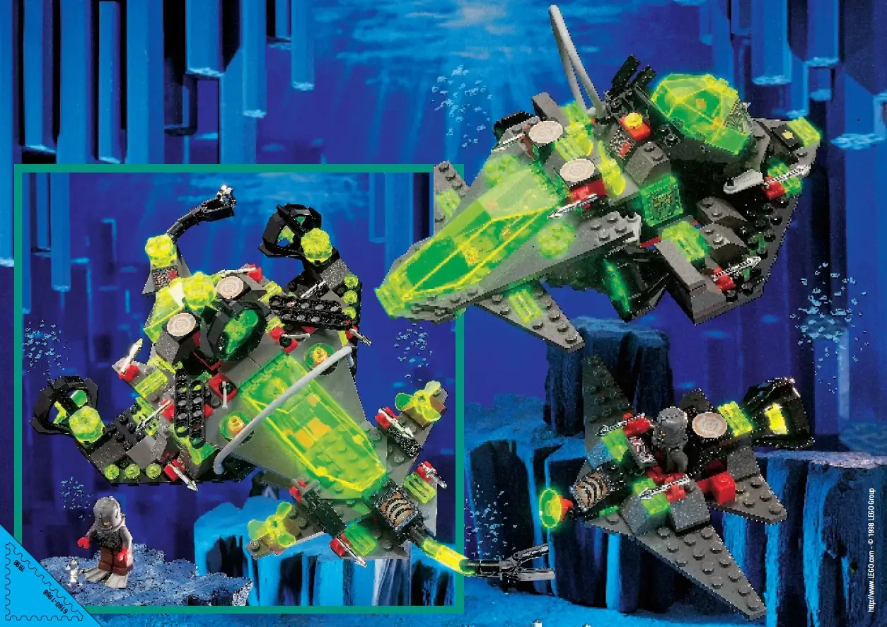 Tył instrukcji składania łódzi podwodnej Langusta z serii LEGO® Aquazone
