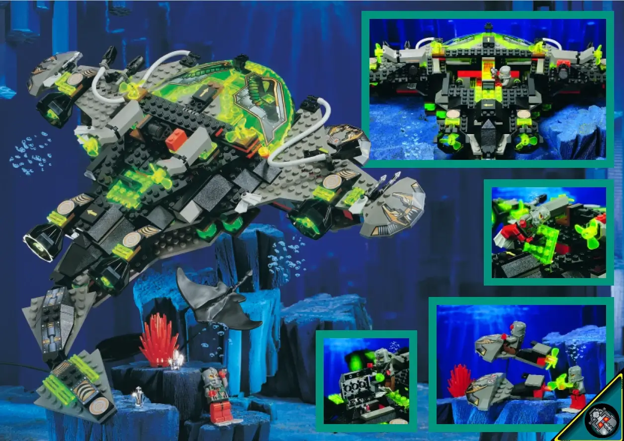 Tył instrukcji składania łódzi podwodnej Murena z serii LEGO® Aquazone