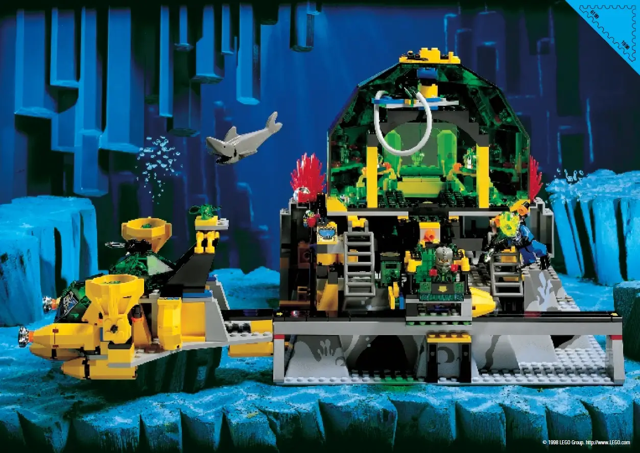 Tył instrukcji składania podwodnej bazy z serii LEGO® Aquazone