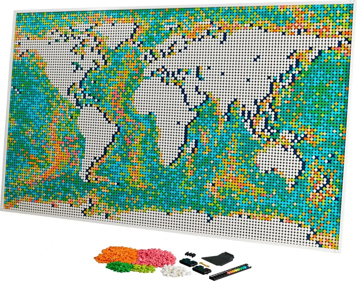 Obraz mapy świata z klocków z serii LEGO® Art