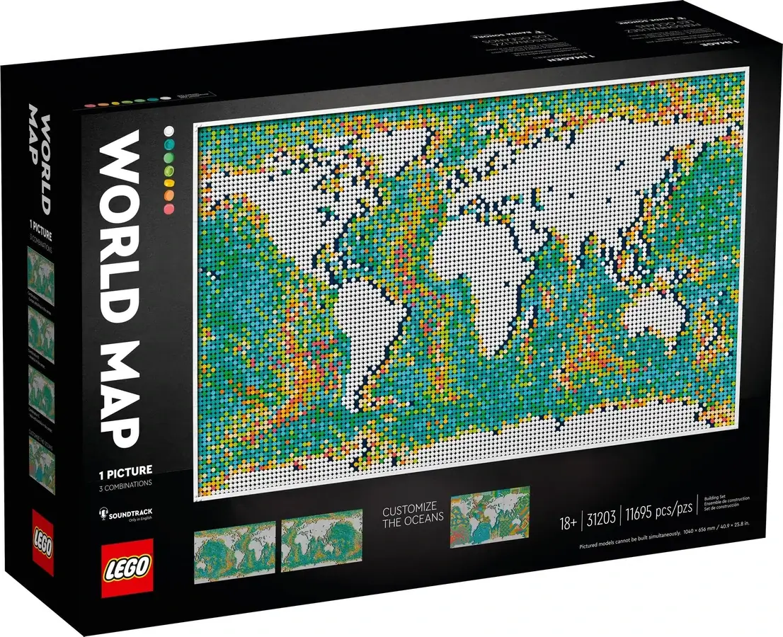 Pudełko zestawu 31203 z serii LEGO® Art – Mapa świata