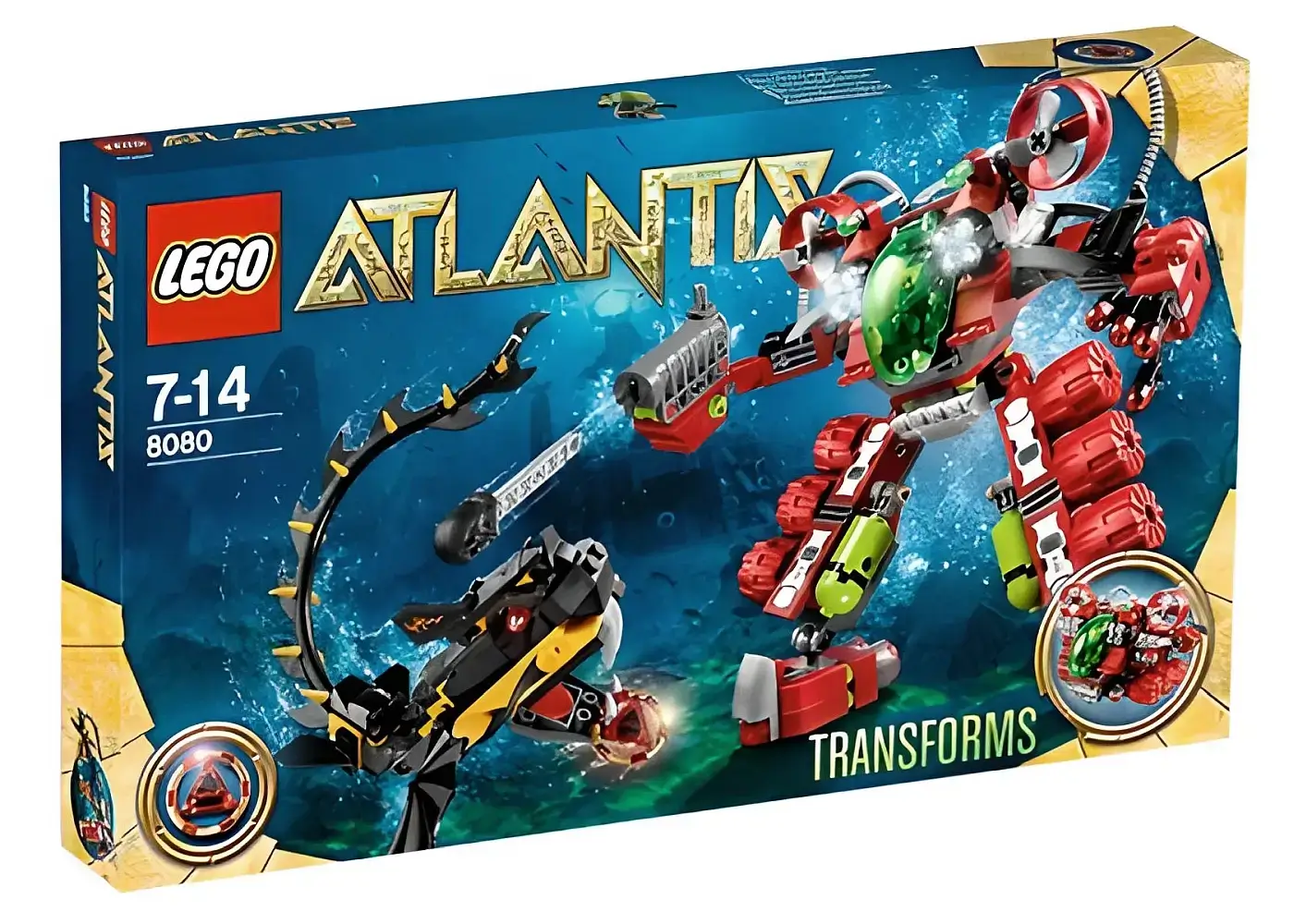 Pudełko zestawu 8080 z serii LEGO® Atlantis – eksplorator i wąż morski