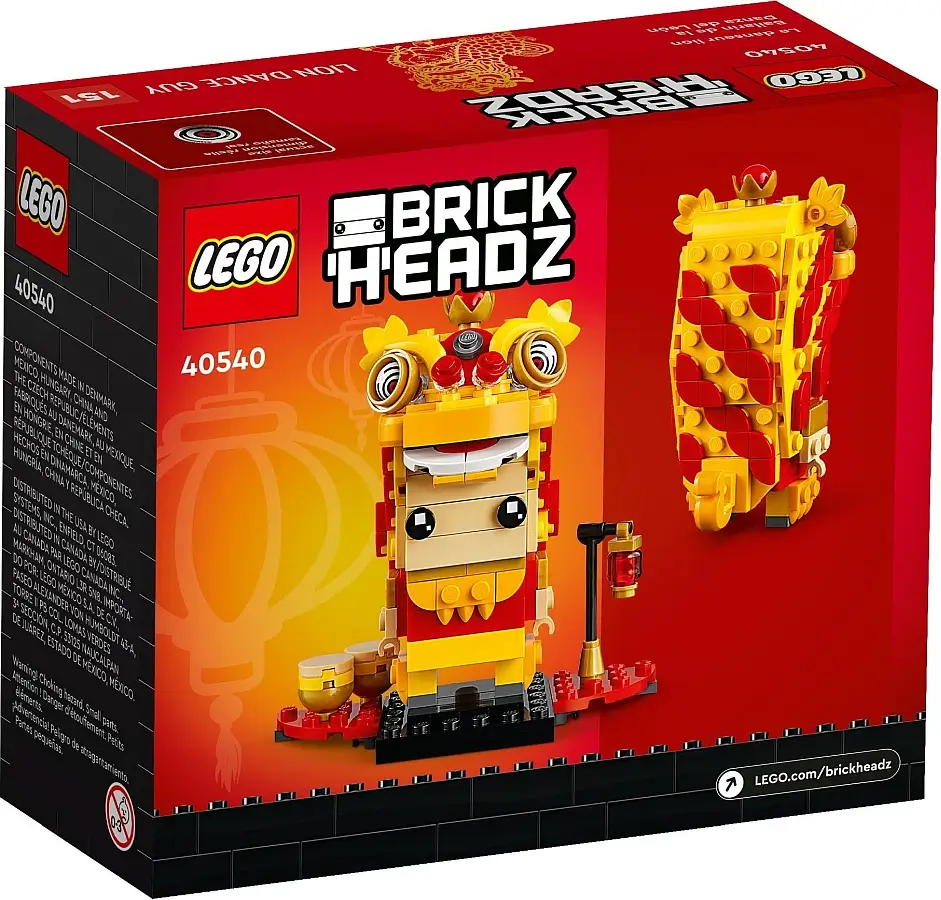 Pudełko zestawu 40540 z serii LEGO® BrickHeadz – Chłopak i taniec lwa