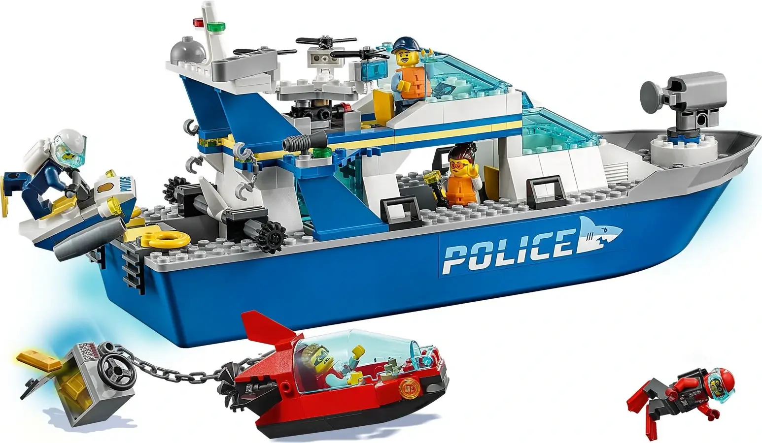 Niebieska łódź policji z serii LEGO® City