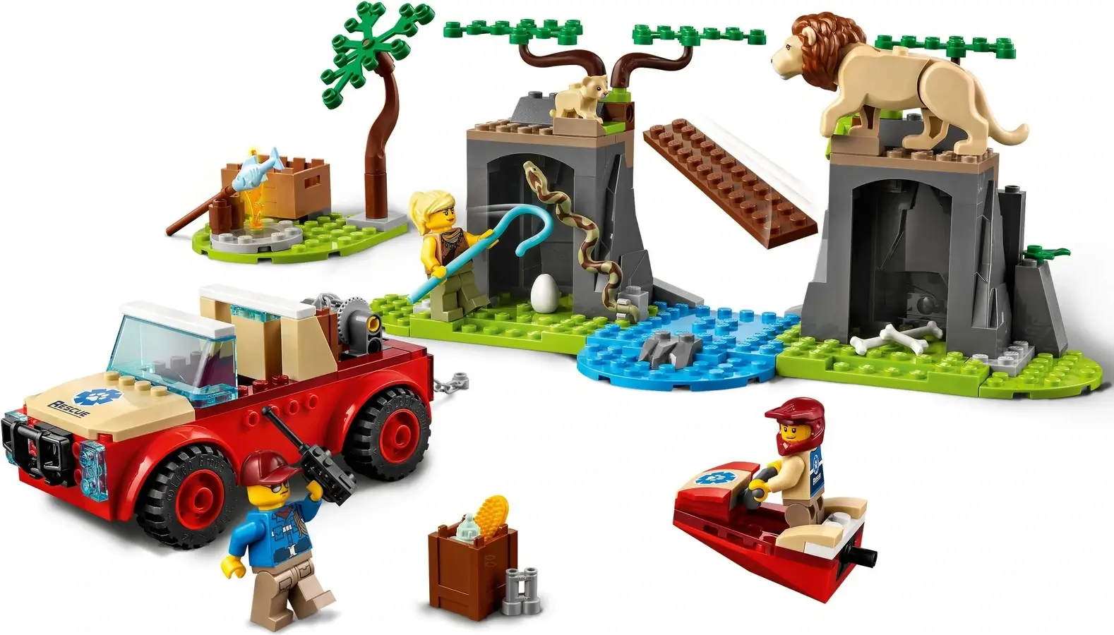 Czerwona terenówka ratowników zwierząt z serii LEGO® City