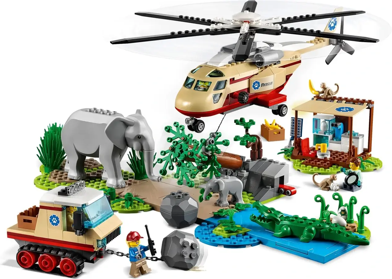 Helikopter z ratownikami dzikich zwierząt z serii LEGO® City