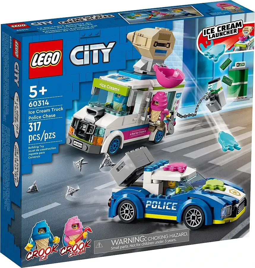 Pudełko zestawu 60314 z serii LEGO® City – pościg za furgonetką z lodami