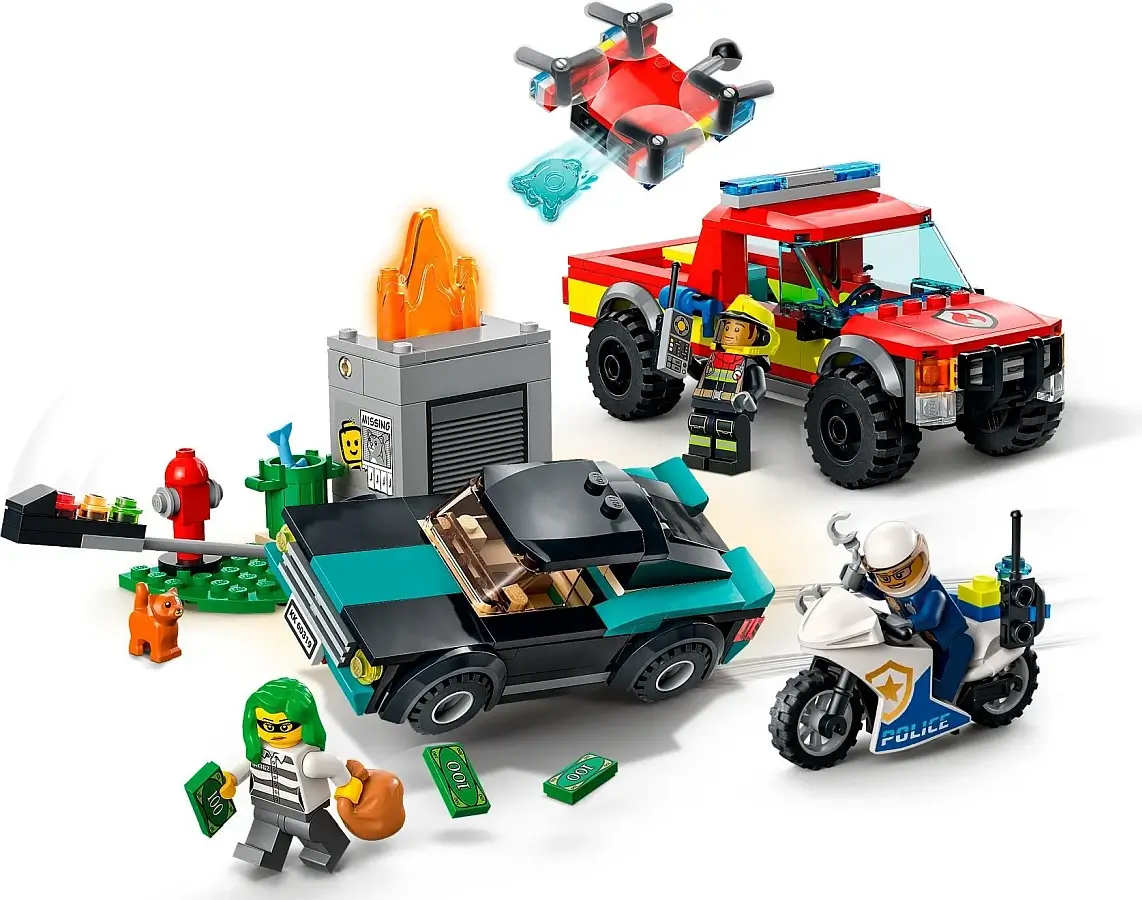 Akcja strażacka i policyjny pościg z serii LEGO® City