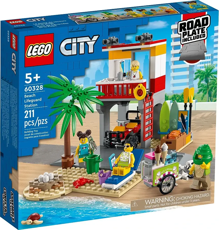 Pudełko zestawu 60328 z serii LEGO® City – ratownik na plaży