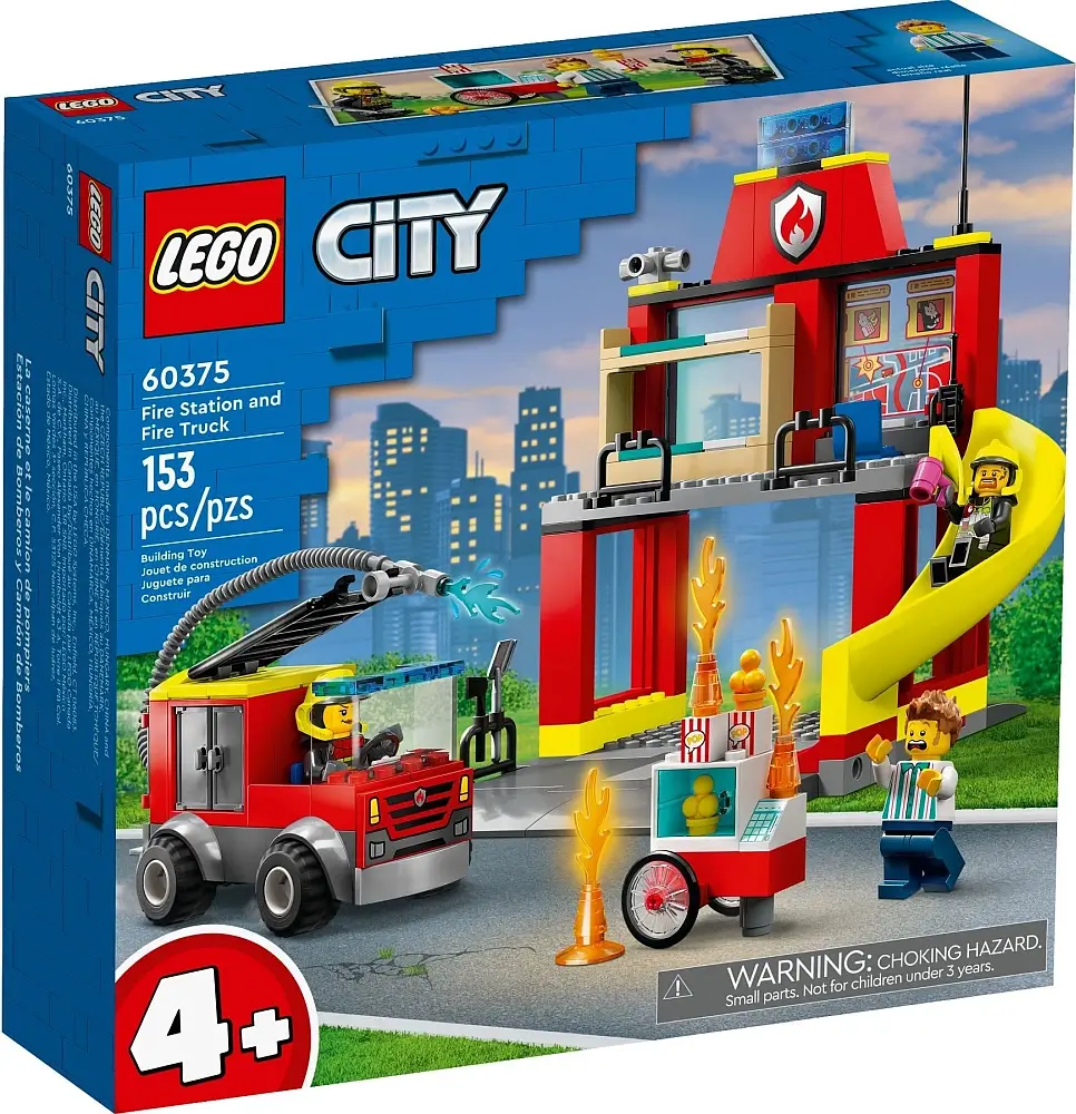 Pudełko zestawu 60375 z serii LEGO® City – Remiza strażacka i wóz strażacki