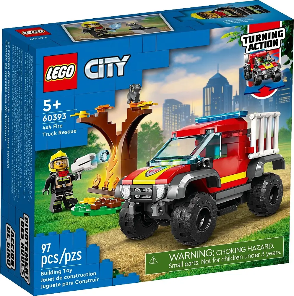 Pudełko zestawu 60393 z serii LEGO® City – Wóz strażacki 4x4