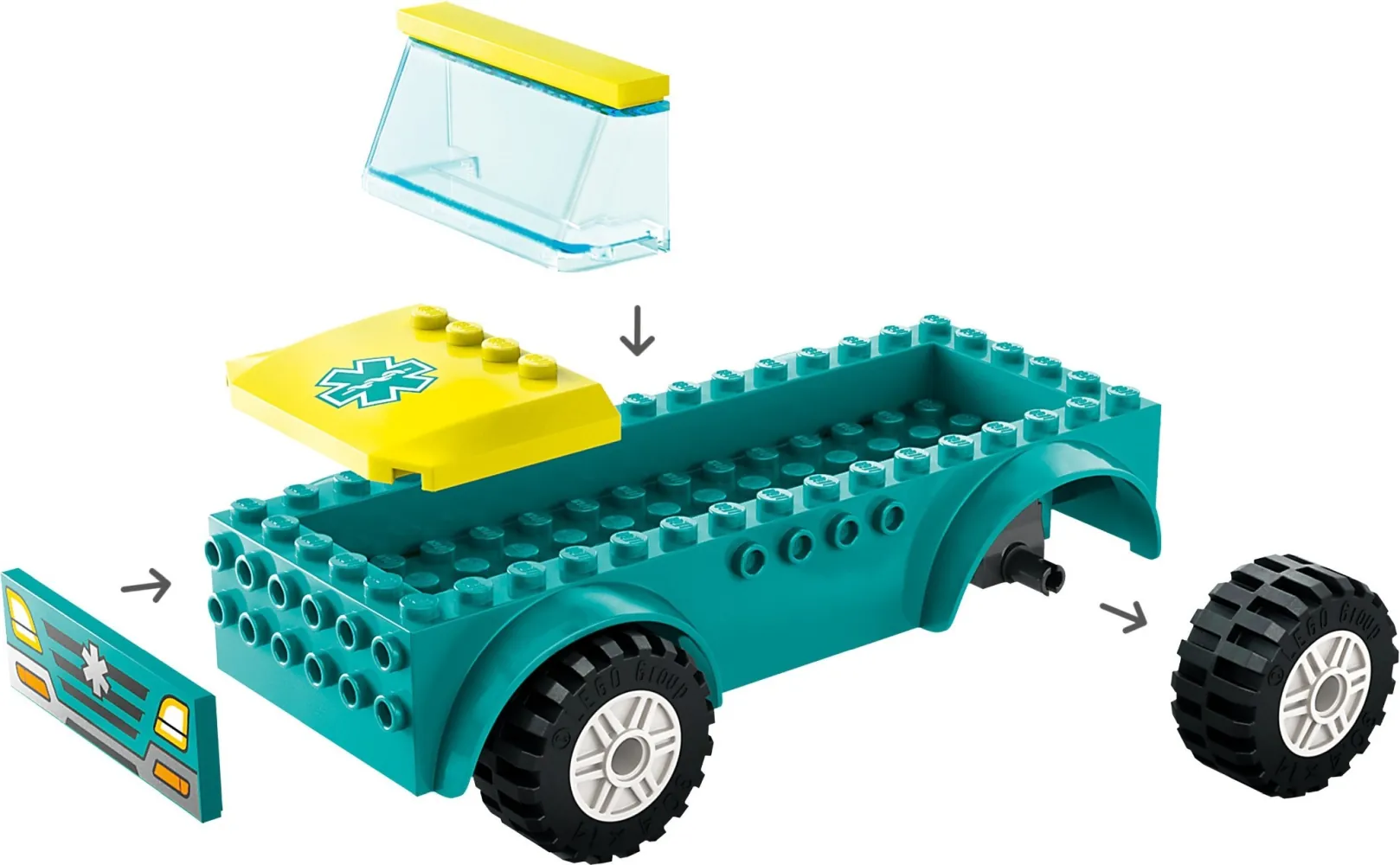Moduły karetki z kompletu klocków LEGO® 60403