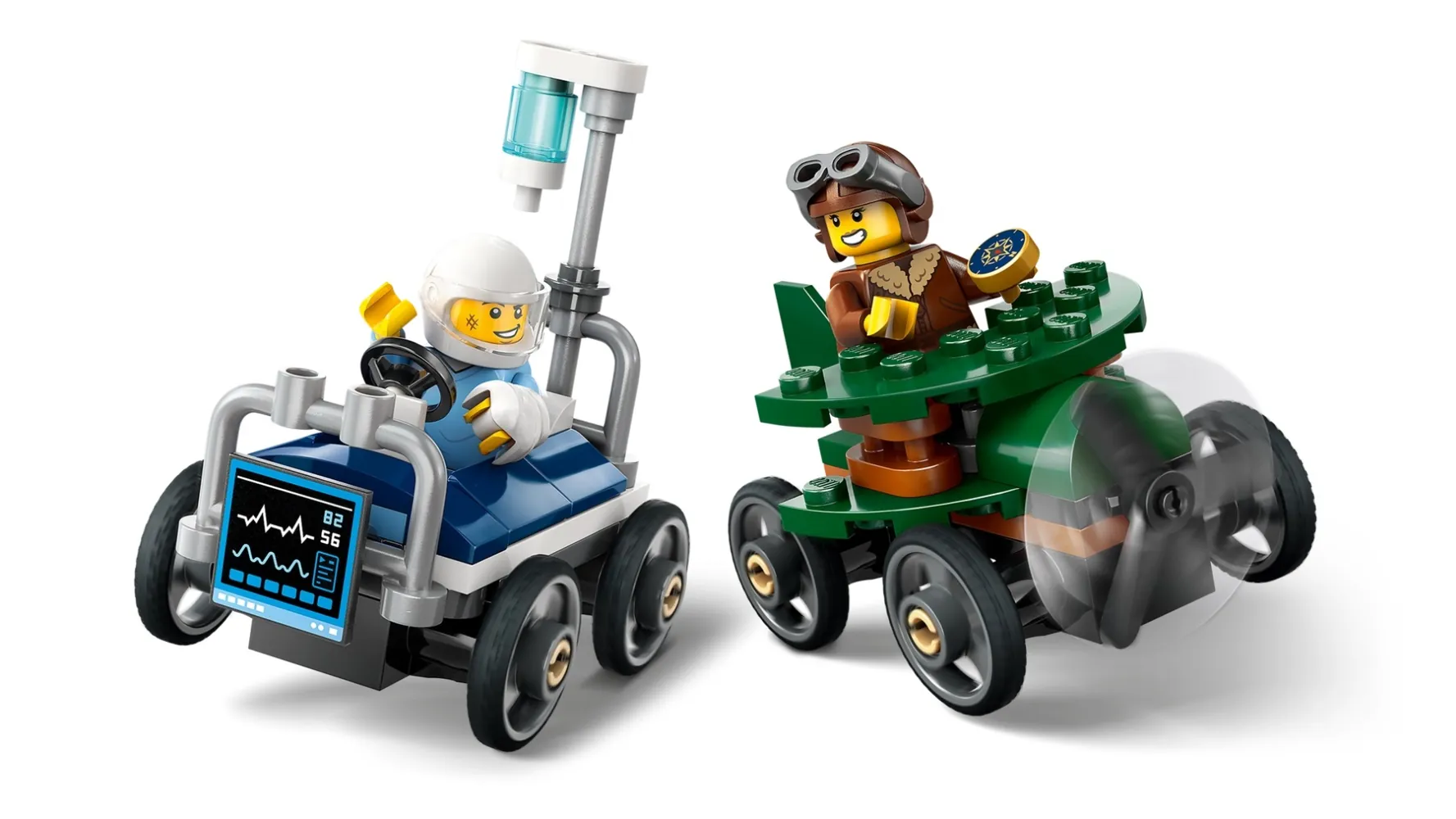 Pojazd pilota i pacjent na łóżku – LEGO® City