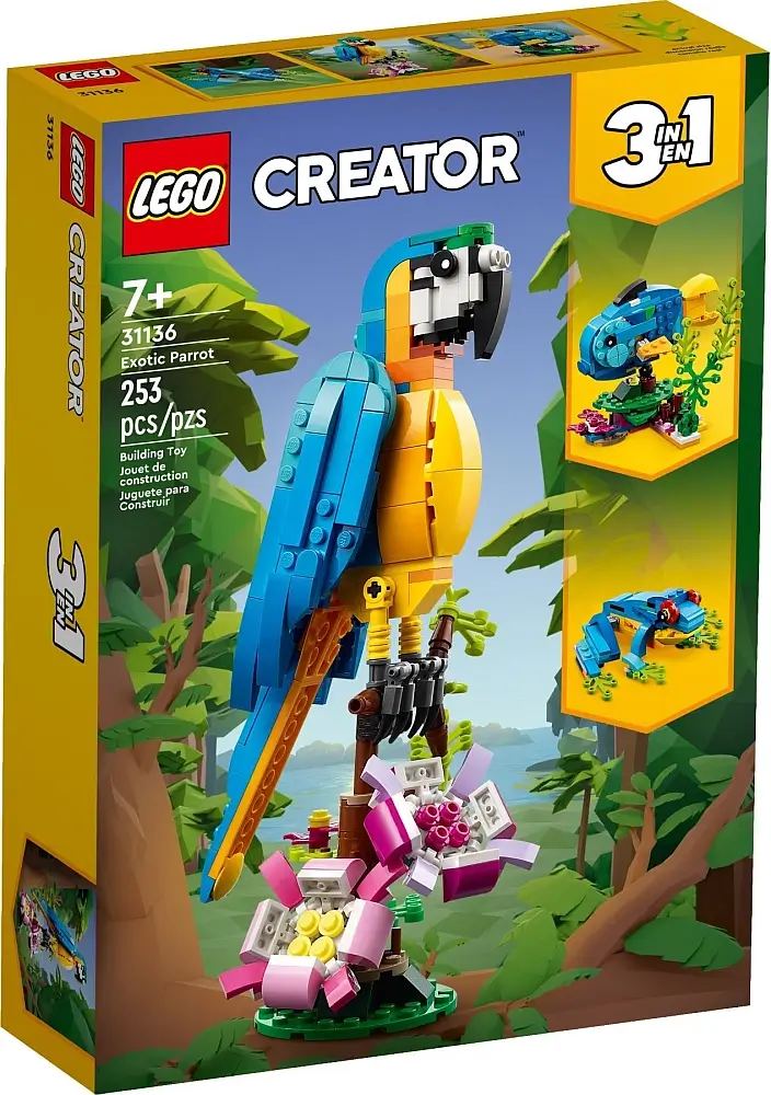 Pudełko zestawu 31136 z serii Creator™ – papuga