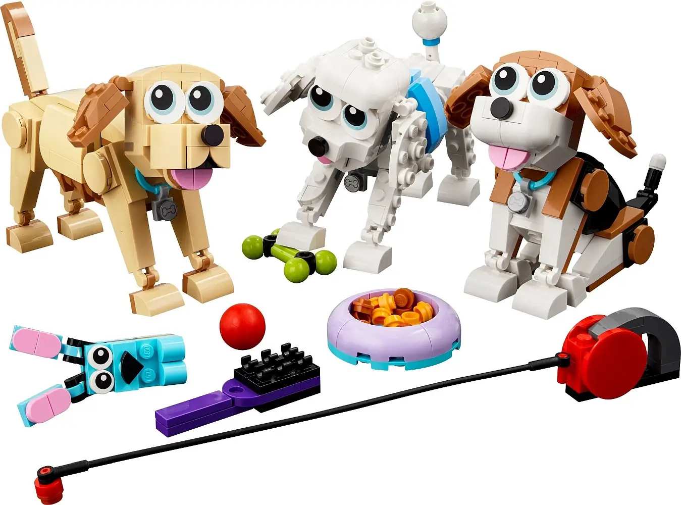 Trzy urocze psiaki z klocków LEGO® – seria Creator™
