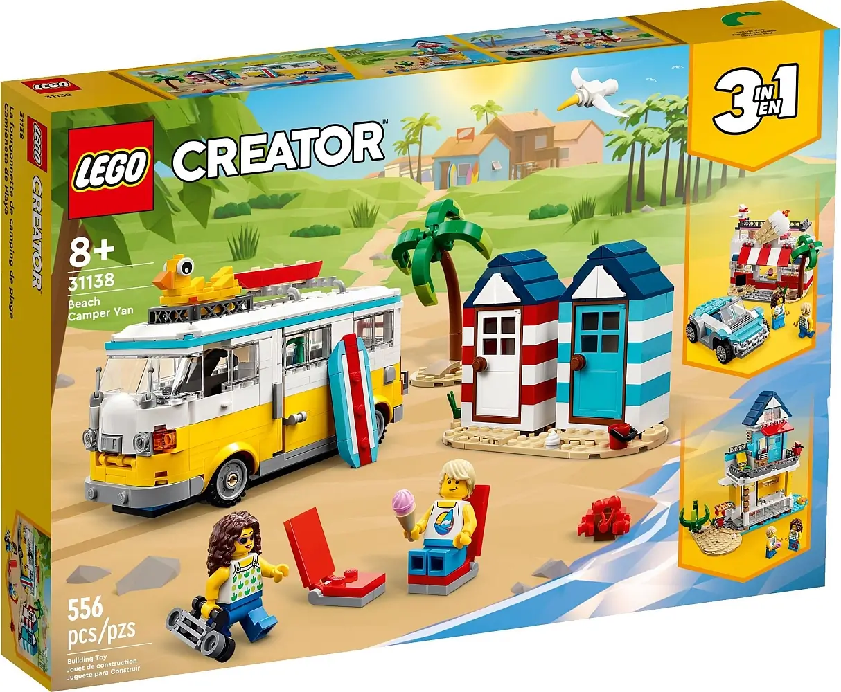 Pudełko zestawu 31138 z serii Creator™ – Kamper na plaży