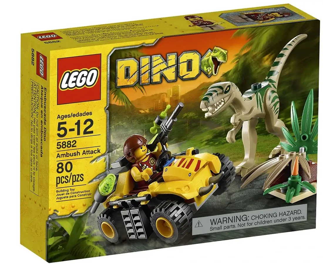 Pudełko zestawu 5882 z serii LEGO® Dino – Zasadzka celofyza