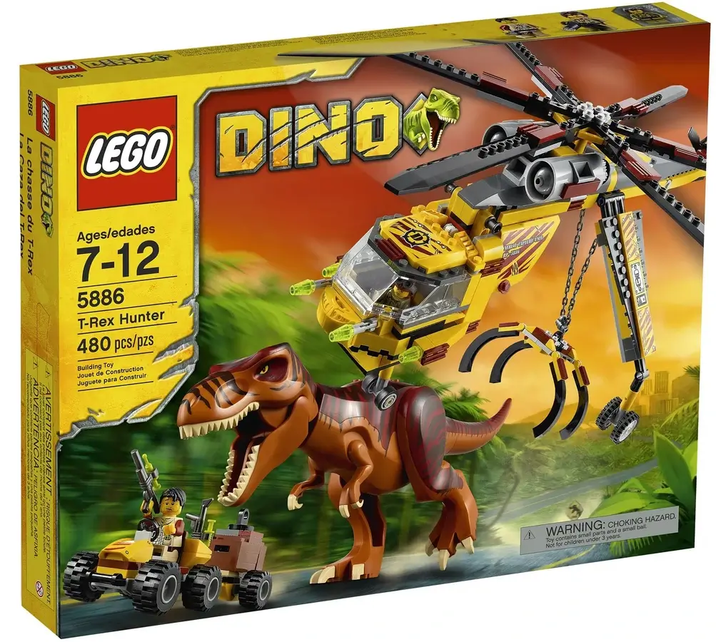 Pudełko zestawu 5886 z serii LEGO® Dino – Tyranozaur i łowca