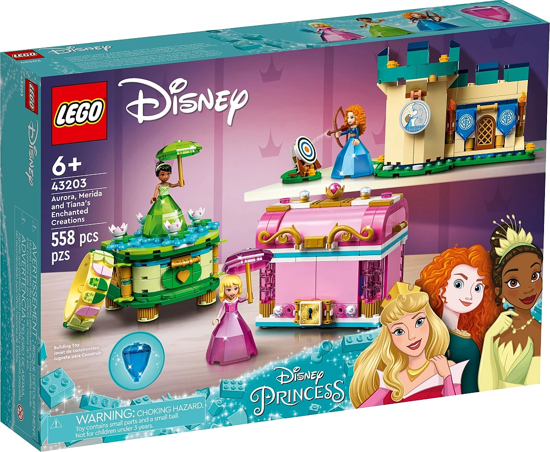 Pudełko zestawu 43203 z serii LEGO® Disney™ – twory Aurory, Meridy i Tiany