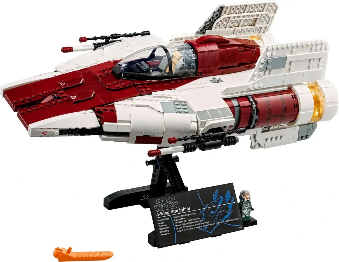 Biało-bordowy myśliwiec A-wing™ z serii LEGO® Gwiezdne Wojny™
