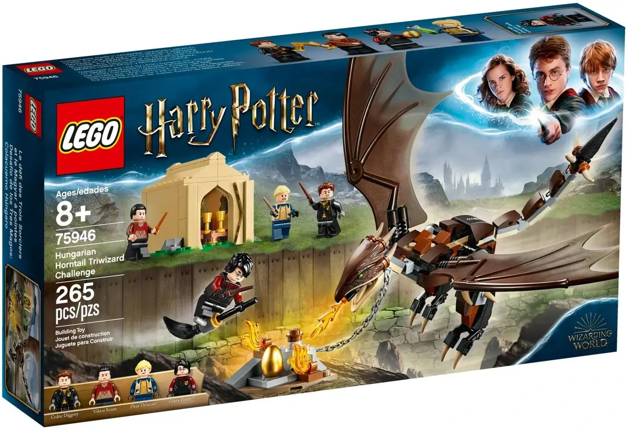 Pudełko zestawu 75946 z serii LEGO® Harry Potter™ – zadanie z Rogogonem Węgierskim