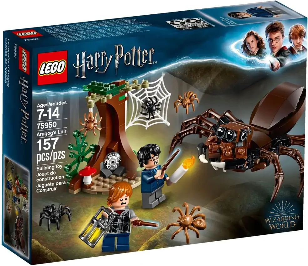 Pudełko zestawu 75950 z serii LEGO® Harry Potter™ – legowisko pajkąka Aragoga