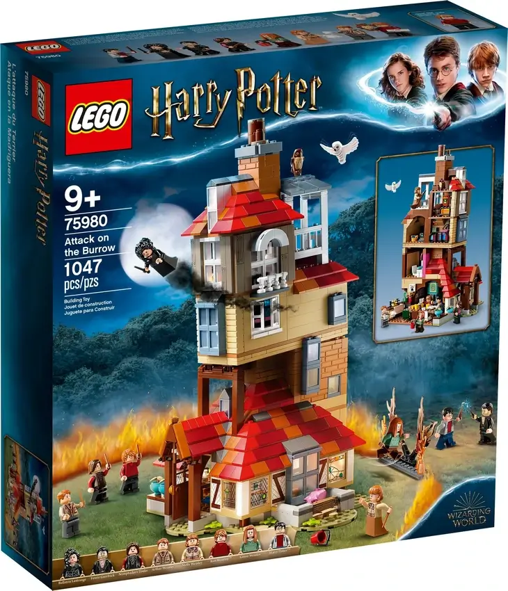 Pudełko zestawu 75980 z serii LEGO® Harry Potter™ – atak śmierciożerców na Norę