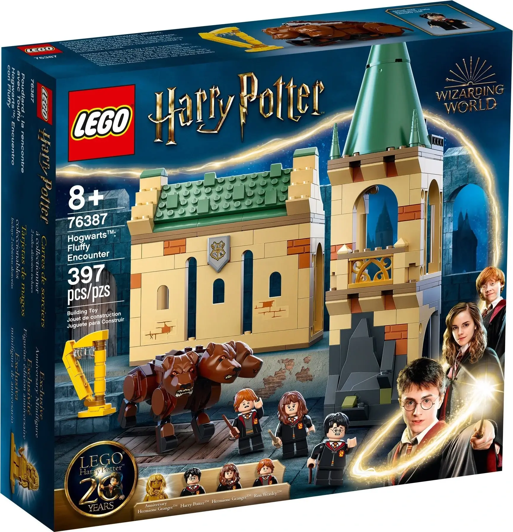 Pudełko zestawu 76387 z serii LEGO® Harry Potter™ – spotkanie z psem Puszkiem w zamku
