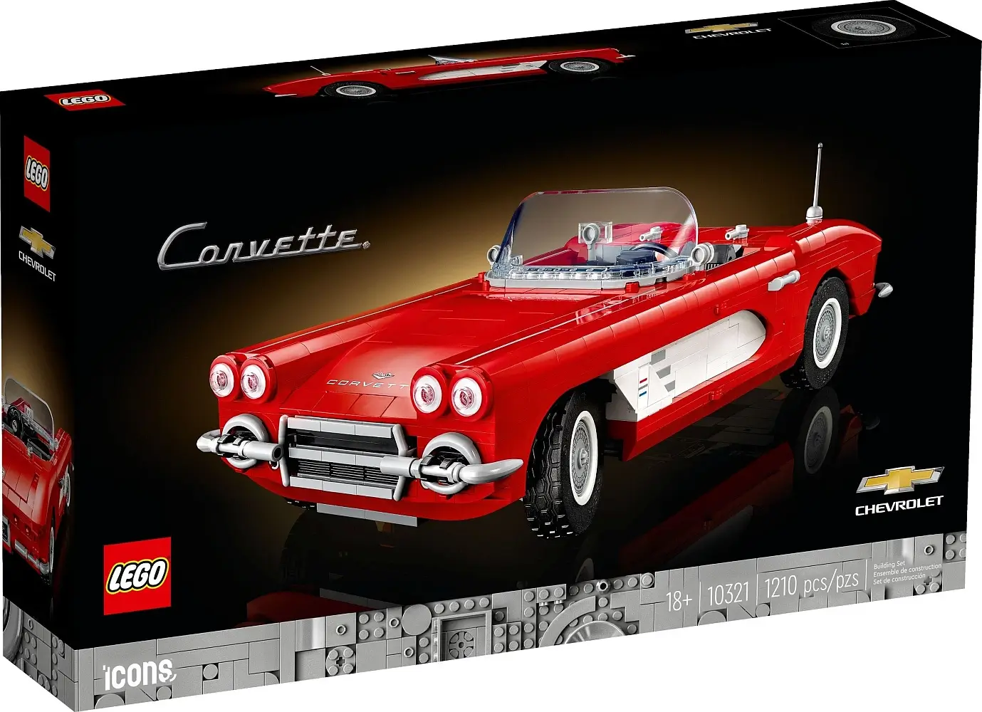Pudełko zestawu klocków 10321 z serii Icons™ – auto Corvette