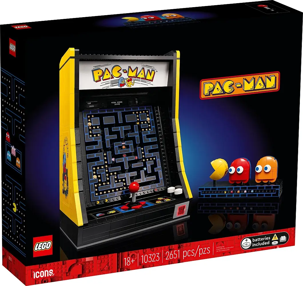 Pudełko zestawu klocków 10323 z serii Icons™ – Automat Pac-Man