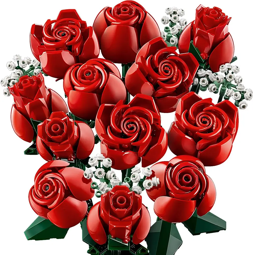 Piękny bukiet czerwonych róż z serii LEGO® Icons™