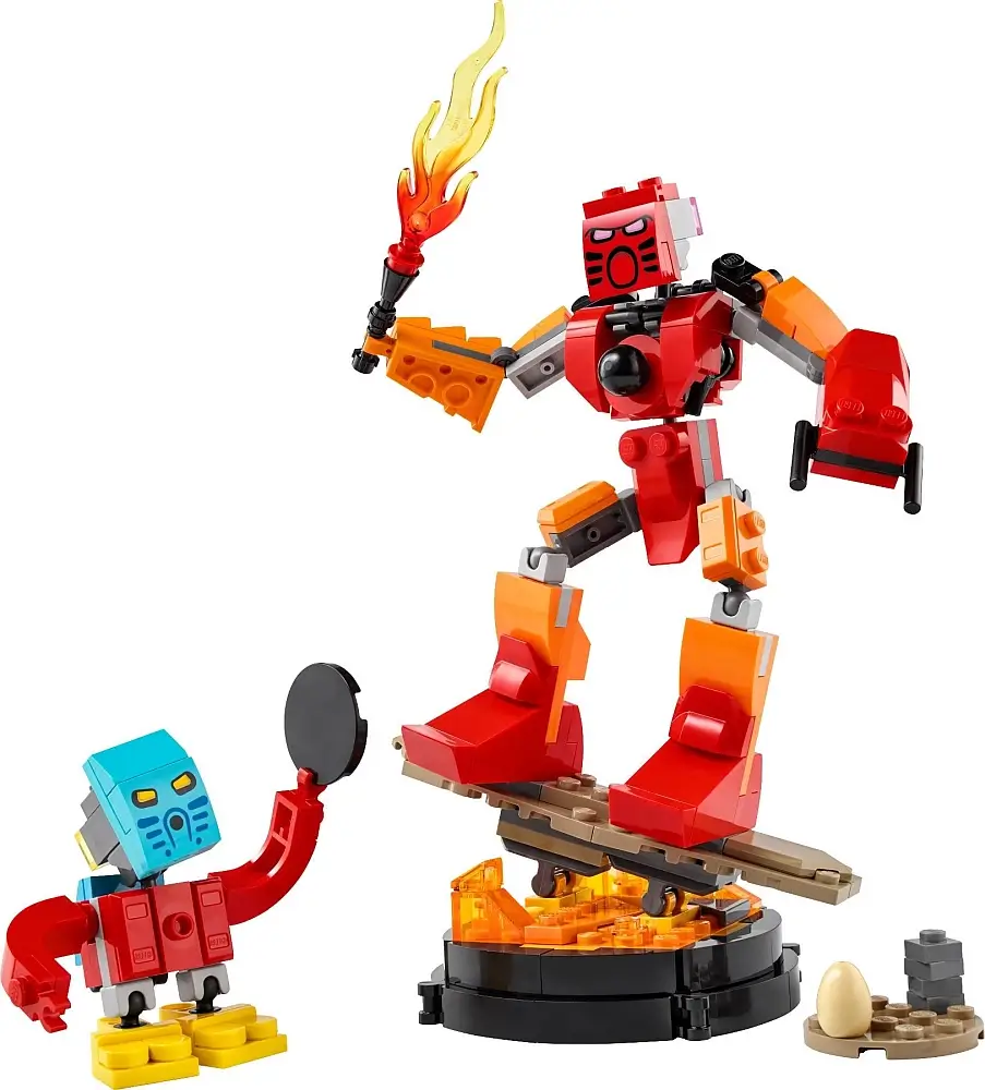 Czerwone postacie Tahu i Takua  z serii LEGO® Icons™