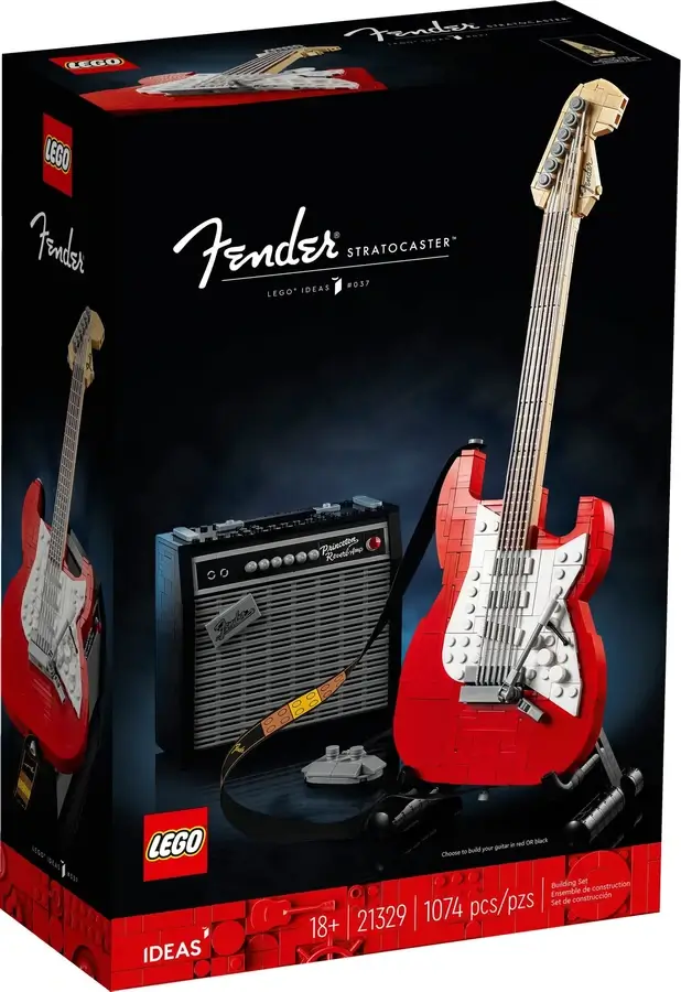 Pudełko zestawu 21329 z serii Ideas – Fender® Stratocaster™