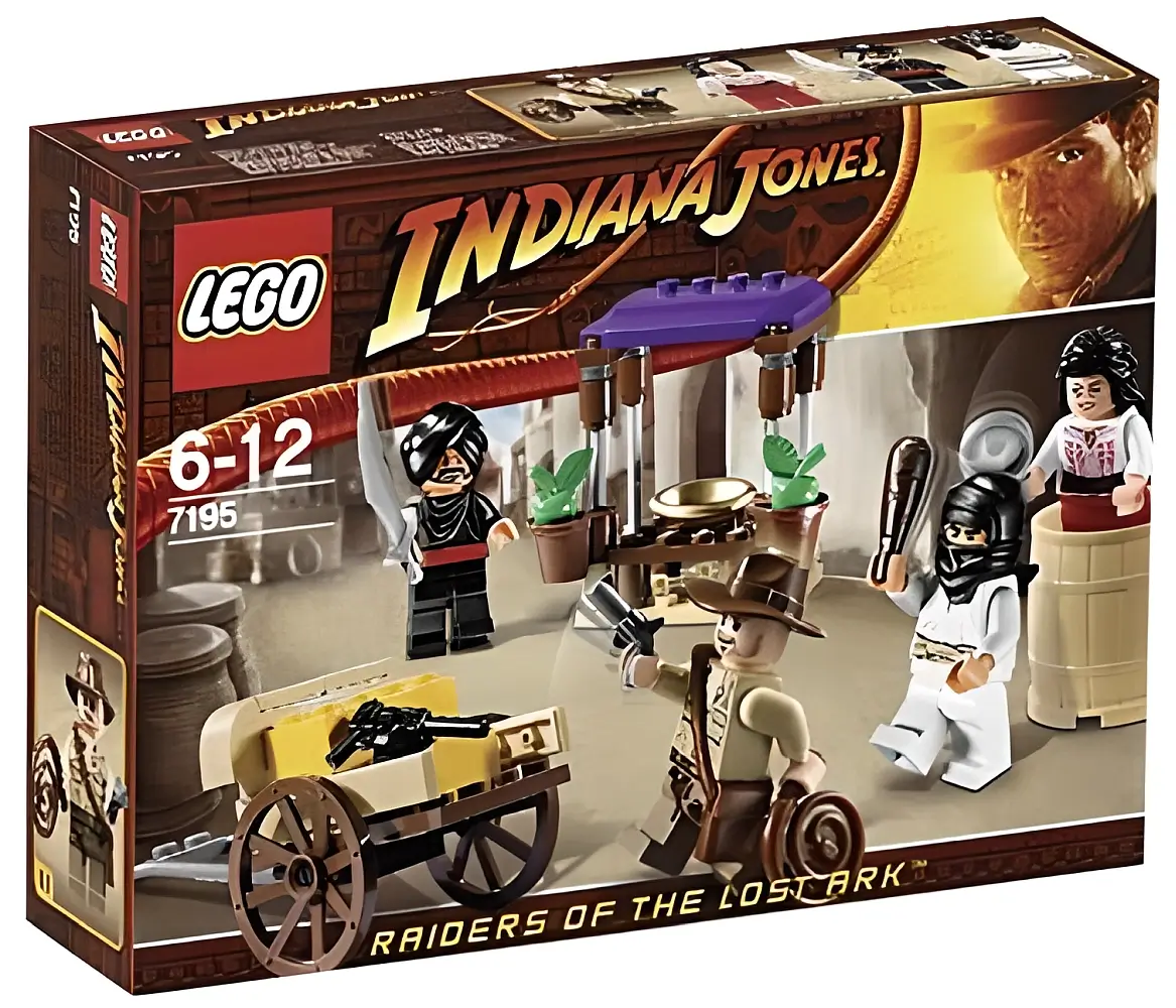 Pudełko zestawu 7195 z serii Indiana Jones – zasadzka w Kairze