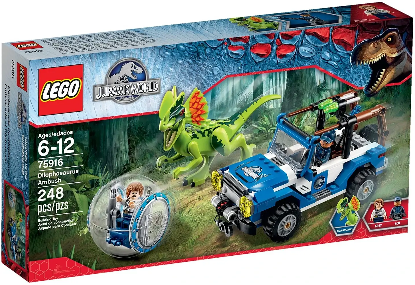 Pudełko zestawu 75916 z serii LEGO® Jurassic World™ – Zasadzka dilofozaura