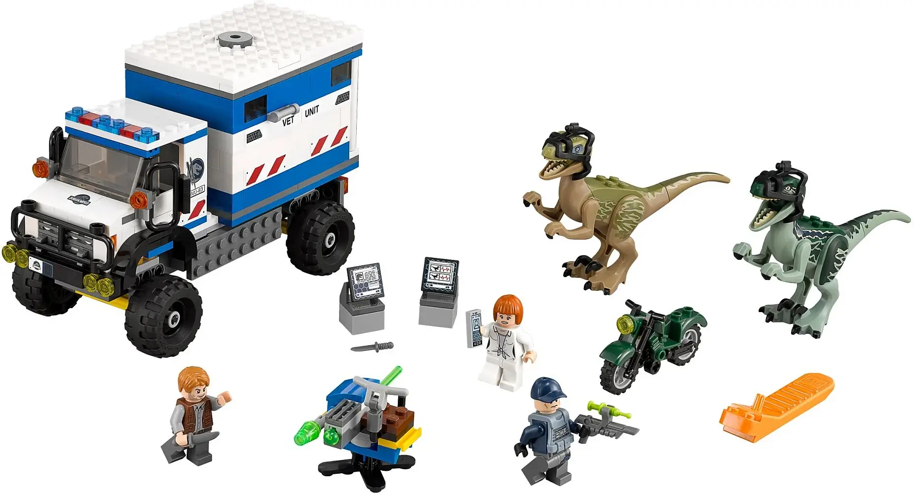 Raptory i ciężarówka z serii LEGO® Jurassic World™