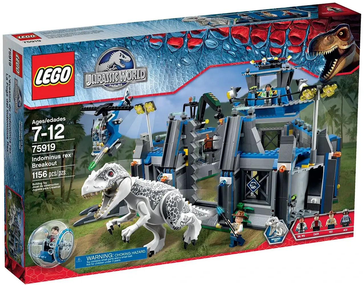 Pudełko zestawu 75919 z serii LEGO® Jurassic World™ – Indominus Rex na wolności