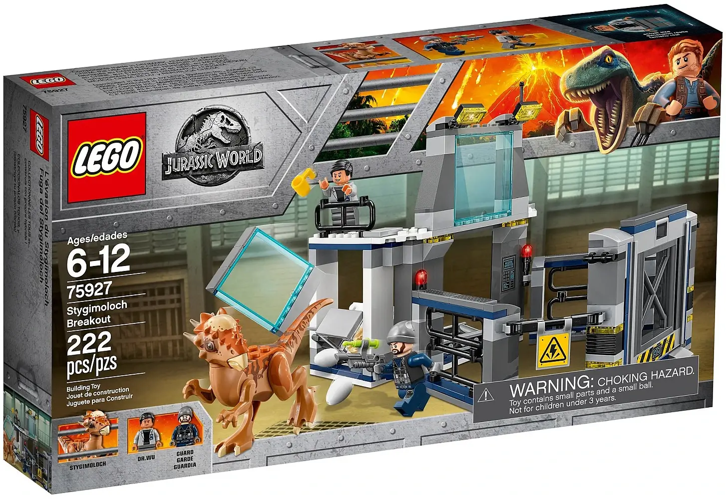 Pudełko zestawu 75927 z serii LEGO® Jurassic World™ – Ucieczka z laboratorium ze stygimolochem