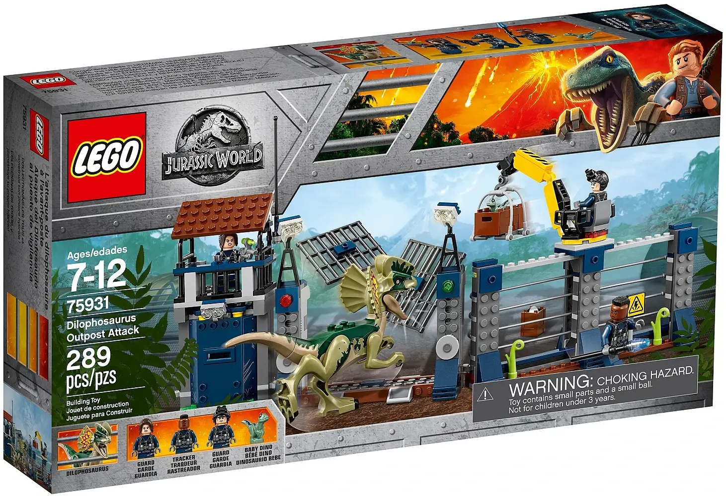 Pudełko zestawu 75931 z serii LEGO® Jurassic World™ – Atak dilofozaura na posterunek