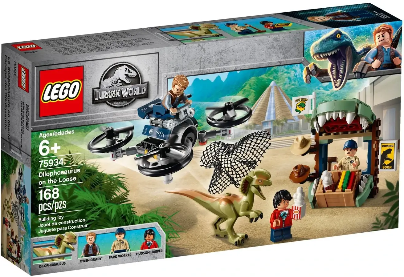 Pudełko zestawu 75934 z serii LEGO® Jurassic World™ – dilofozaur na wolności