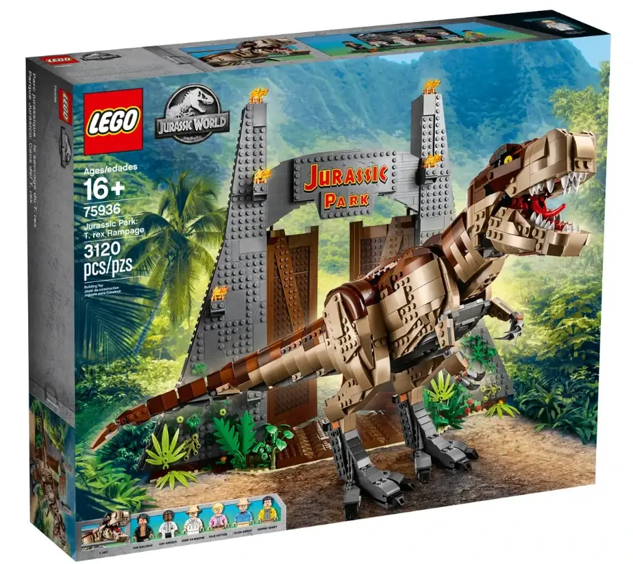 Pudełko zestawu 75936 z serii LEGO® Jurassic World™ – tyranozaurus z Parku Jurajskiego
